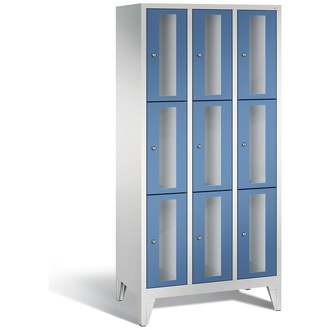 C+P Schließfachschrank Classic, 9 Fächer 900 x 1850 x 500 fernblau/lichtgrau, Modell 8010A303