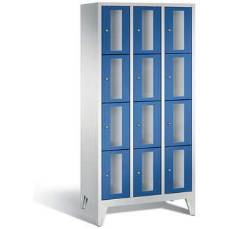 C+P Schließfachschrank Classic, 12 Fächer 900 x 1850 x 500 enzianblau/lichtgrau, Modell 8010A304