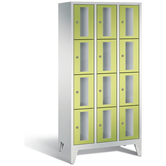 C+P Schließfachschrank Classic, 12 Fächer 900 x 1850 x 500 viridingrün/lichtgrau, Modell 8010A304