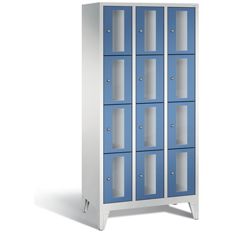 C+P Schließfachschrank Classic, 12 Fächer 900 x 1850 x 500 fernblau/lichtgrau, Modell 8010A304