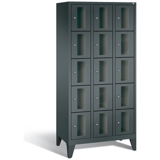 C+P Schließfachschrank Classic, 15 Fächer 900 x 1850 x 500 anthrazitgrau/anthrazitgrau, Modell 8010A305