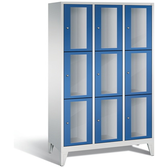 C+P Schließfachschrank Classic, 9 Fächer 1200 x 1850 x 500 enzianblau/lichtgrau, Modell 8010A323