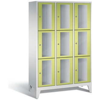 C+P Schließfachschrank Classic, 9 Fächer 1200 x 1850 x 500 viridingrün/lichtgrau, Modell 8010A323