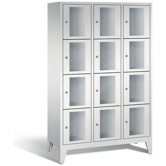 C+P Schließfachschrank Classic, 12 Fächer 1200 x 1850 x 500 lichtgrau/lichtgrau, Modell 8010A324