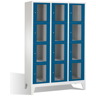 C+P Schließfachschrank Classic, 12 Fächer 1200 x 1850 x 500 enzianblau/lichtgrau, Modell 8010A324