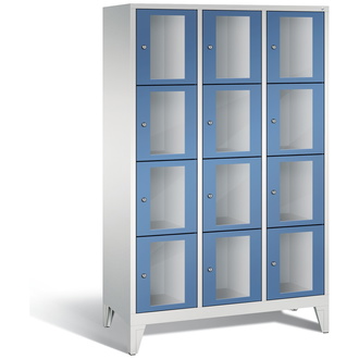 C+P Schließfachschrank Classic, 12 Fächer 1200 x 1850 x 500 fernblau/lichtgrau, Modell 8010A324