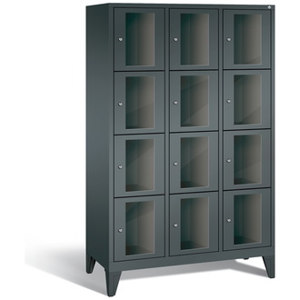 C+P Schließfachschrank Classic, 12 Fächer 1200 x 1850 x 500 anthrazitgrau/anthrazitgrau, Modell 8010A324