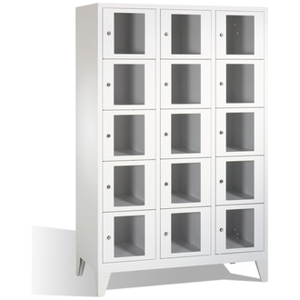 C+P Schließfachschrank Classic, 15 Fächer 1200 x 1850 x 500 lichtgrau/lichtgrau, Modell 8010A325