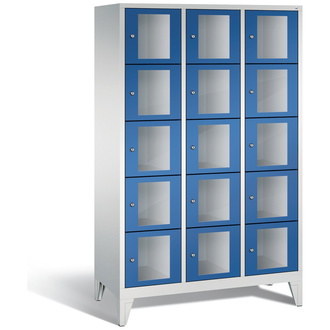 C+P Schließfachschrank Classic, 15 Fächer 1200 x 1850 x 500 enzianblau/lichtgrau, Modell 8010A325