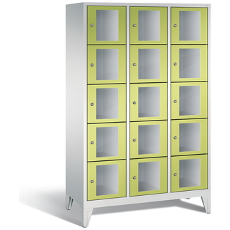 C+P Schließfachschrank Classic, 15 Fächer 1200 x 1850 x 500 viridingrün/lichtgrau, Modell 8010A325