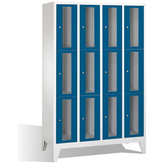 C+P Schließfachschrank Classic, 12 Fächer 1190 x 1850 x 500 enzianblau/lichtgrau, Modell 8010A403