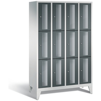 C+P Schließfachschrank Classic, 12 Fächer 1190 x 1850 x 500 anthrazitgrau/lichtgrau, Modell 8010A403