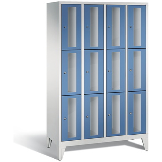 C+P Schließfachschrank Classic, 12 Fächer 1190 x 1850 x 500 fernblau/lichtgrau, Modell 8010A403