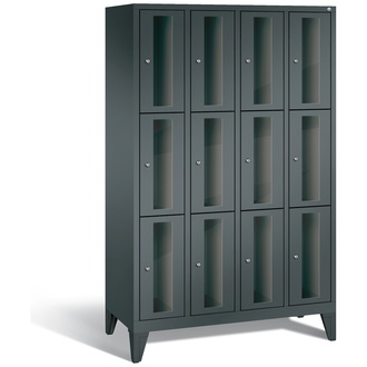 C+P Schließfachschrank Classic, 12 Fächer 1190 x 1850 x 500 anthrazitgrau/anthrazitgrau, Modell 8010A403