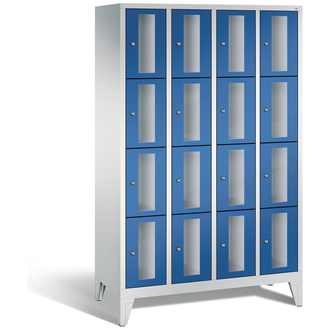 C+P Schließfachschrank Classic, 16 Fächer 1190 x 1850 x 500 enzianblau/lichtgrau, Modell 8010A404