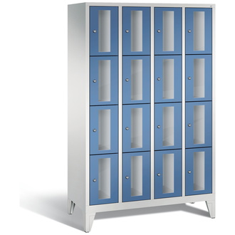 C+P Schließfachschrank Classic, 16 Fächer 1190 x 1850 x 500 fernblau/lichtgrau, Modell 8010A404