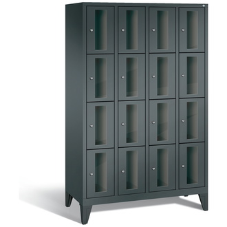 C+P Schließfachschrank Classic, 16 Fächer 1190 x 1850 x 500 anthrazitgrau/anthrazitgrau, Modell 8010A404