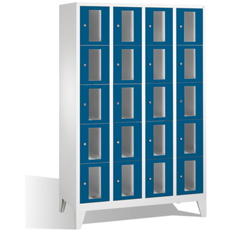 C+P Schließfachschrank Classic, 20 Fächer 1190 x 1850 x 500 enzianblau/lichtgrau, Modell 8010A405