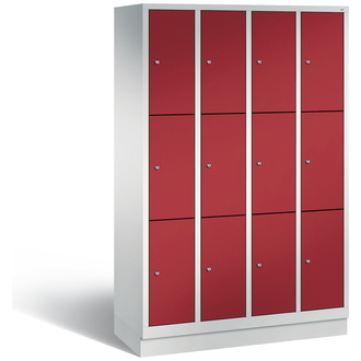 C+P Schließfachschrank Classic 1190 x 1800 x 500 rubinrot/lichtgrau, Modell 8020-403