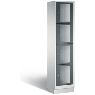 C+P Schließfachschrank Classic, 4 Fächer 420 x 1800 x 500 anthrazitgrau/lichtgrau, Modell 8020A124