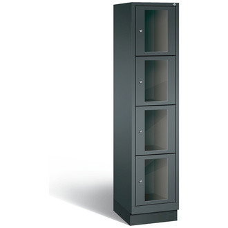 C+P Schließfachschrank Classic, 4 Fächer 420 x 1800 x 500 anthrazitgrau/anthrazitgrau, Modell 8020A124