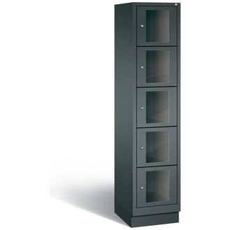 C+P Schließfachschrank Classic, 5 Fächer 420 x 1800 x 500 anthrazitgrau/anthrazitgrau, Modell 8020A125