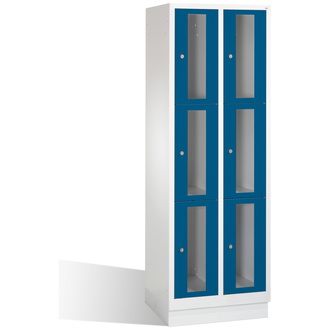 C+P Schließfachschrank Classic, 6 Fächer 610 x 1800 x 500 enzianblau/lichtgrau, Modell 8020A203