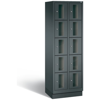 C+P Schließfachschrank Classic, 10 Fächer 610 x 1800 x 500 anthrazitgrau/anthrazitgrau, Modell 8020A205