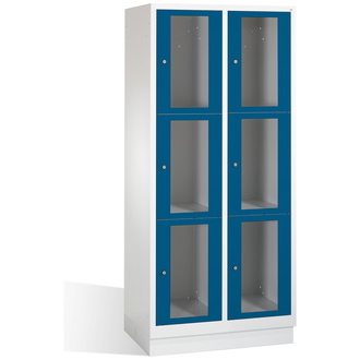 C+P Schließfachschrank Classic, 6 Fächer 810 x 1800 x 500 enzianblau/lichtgrau, Modell 8020A223