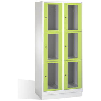 C+P Schließfachschrank Classic, 6 Fächer 810 x 1800 x 500 viridingrün/lichtgrau, Modell 8020A223