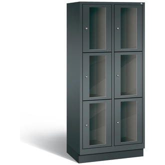 C+P Schließfachschrank Classic, 6 Fächer 810 x 1800 x 500 anthrazitgrau/anthrazitgrau, Modell 8020A223