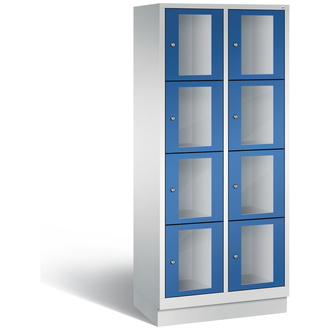 C+P Schließfachschrank Classic, 8 Fächer 810 x 1800 x 500 enzianblau/lichtgrau, Modell 8020A224