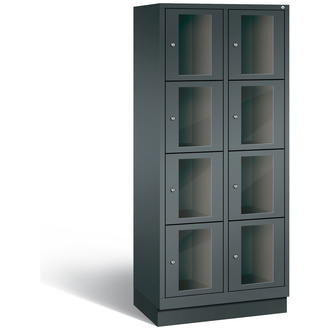 C+P Schließfachschrank Classic, 8 Fächer 810 x 1800 x 500 anthrazitgrau/anthrazitgrau, Modell 8020A224