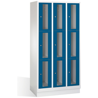 C+P Schließfachschrank Classic, 9 Fächer 900 x 1800 x 500 enzianblau/lichtgrau, Modell 8020A303