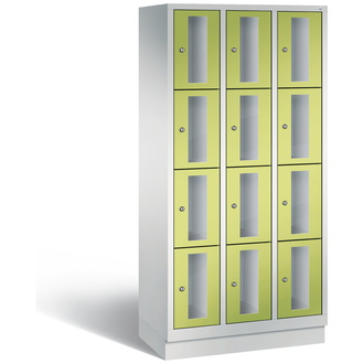 C+P Schließfachschrank Classic, 12 Fächer 900 x 1800 x 500 viridingrün/lichtgrau, Modell 8020A304