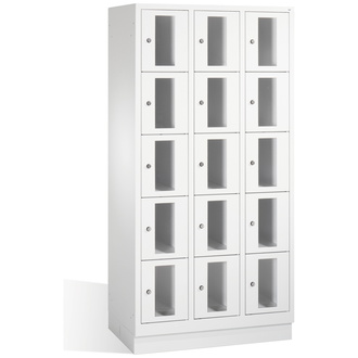 C+P Schließfachschrank Classic, 15 Fächer 900 x 1800 x 500 lichtgrau/lichtgrau, Modell 8020A305