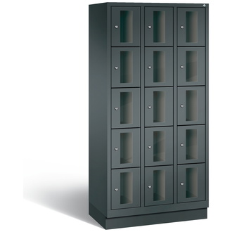 C+P Schließfachschrank Classic, 15 Fächer 900 x 1800 x 500 anthrazitgrau/anthrazitgrau, Modell 8020A305