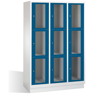 C+P Schließfachschrank Classic, 9 Fächer 1200 x 1800 x 500 enzianblau/lichtgrau, Modell 8020A323