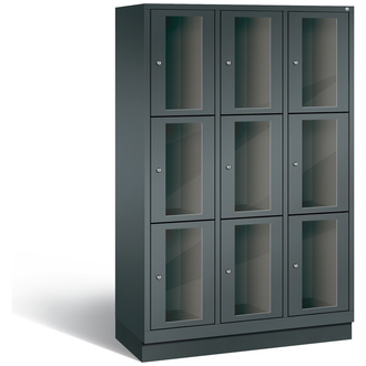 C+P Schließfachschrank Classic, 9 Fächer 1200 x 1800 x 500 anthrazitgrau/anthrazitgrau, Modell 8020A323