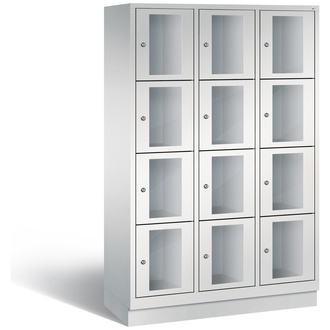 C+P Schließfachschrank Classic, 12 Fächer 1200 x 1800 x 500 lichtgrau/lichtgrau, Modell 8020A324