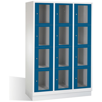 C+P Schließfachschrank Classic, 12 Fächer 1200 x 1800 x 500 enzianblau/lichtgrau, Modell 8020A324