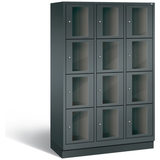 C+P Schließfachschrank Classic, 12 Fächer 1200 x 1800 x 500 anthrazitgrau/anthrazitgrau, Modell 8020A324