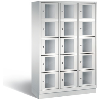 C+P Schließfachschrank Classic, 15 Fächer 1200 x 1800 x 500 lichtgrau/lichtgrau, Modell 8020A325