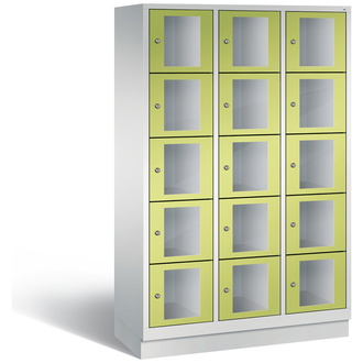 C+P Schließfachschrank Classic, 15 Fächer 1200 x 1800 x 500 viridingrün/lichtgrau, Modell 8020A325