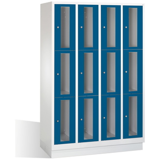 C+P Schließfachschrank Classic, 12 Fächer 1190 x 1800 x 500 enzianblau/lichtgrau, Modell 8020A403