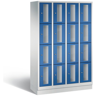 C+P Schließfachschrank Classic, 16 Fächer 1190 x 1800 x 500 enzianblau/lichtgrau, Modell 8020A404