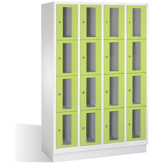 C+P Schließfachschrank Classic, 16 Fächer 1190 x 1800 x 500 viridingrün/lichtgrau, Modell 8020A404