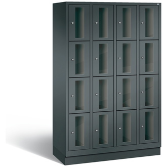 C+P Schließfachschrank Classic, 16 Fächer 1190 x 1800 x 500 anthrazitgrau/anthrazitgrau, Modell 8020A404