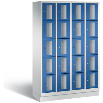 C+P Schließfachschrank Classic, 20 Fächer 1190 x 1800 x 500 enzianblau/lichtgrau, Modell 8020A405