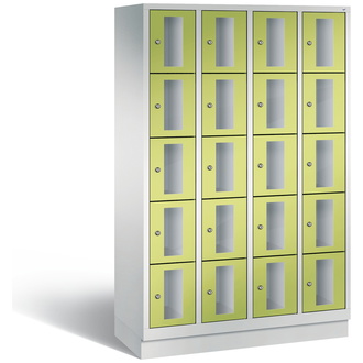 C+P Schließfachschrank Classic, 20 Fächer 1190 x 1800 x 500 viridingrün/lichtgrau, Modell 8020A405